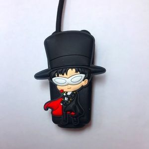 Hand sanitizer case with a little image of a man on it!